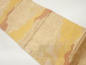 道長取りに花唐草・流水模様織出し袋帯